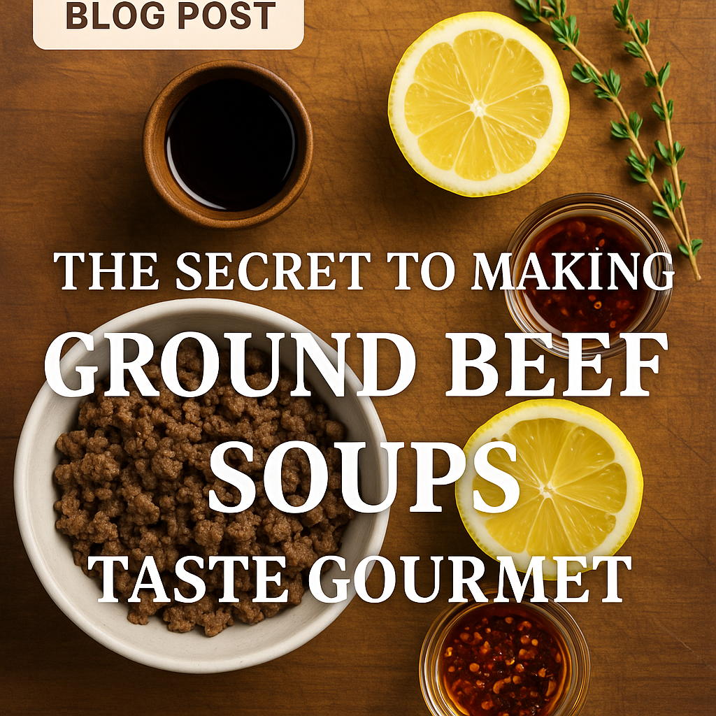 Rich ground beef soup with cabbage and vegetables