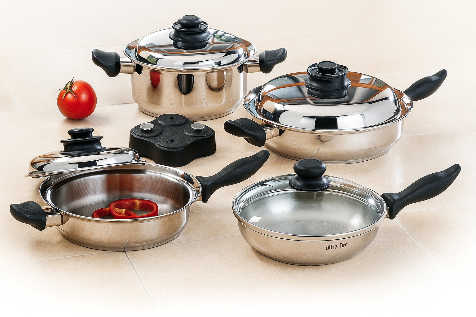 Carico Ultra Tech II T316 cookware set on a kitchen counter