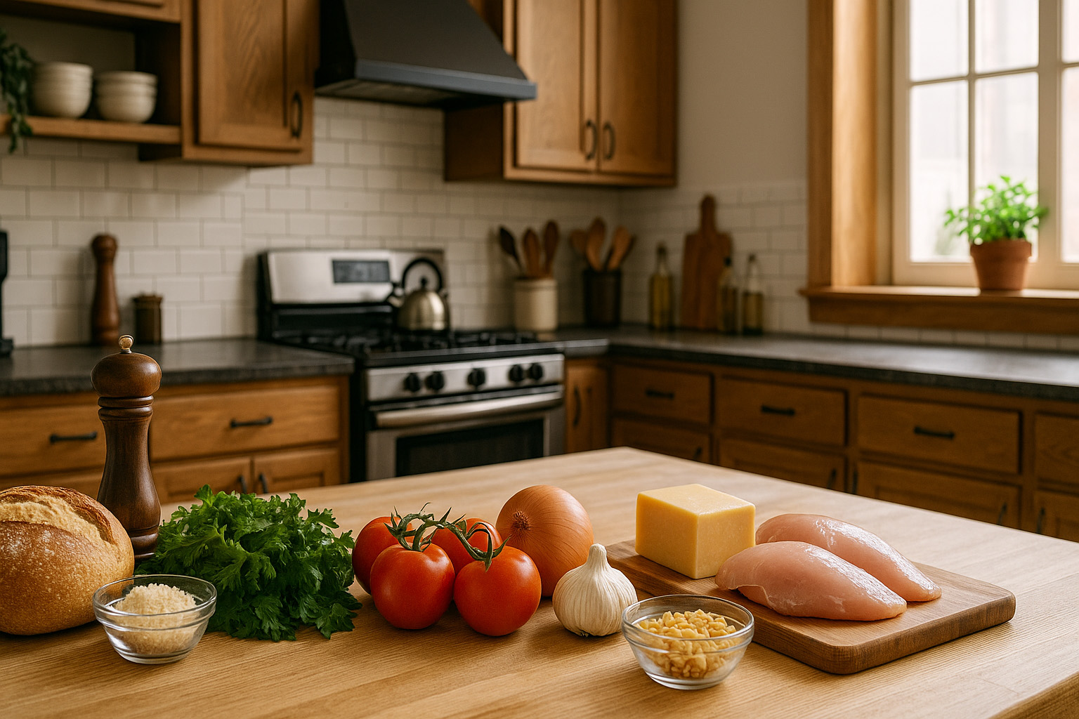 Cooking in a warm home kitchen