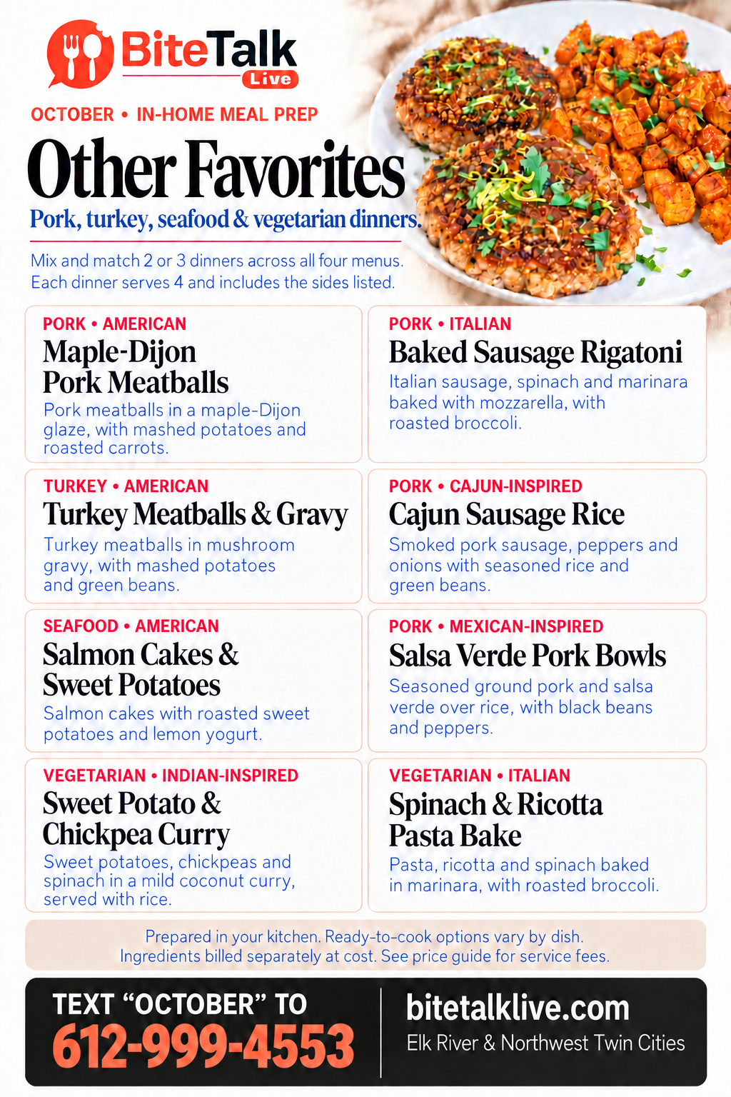 BiteTalk October 2026 Other Favorites menu. All eight choices are listed as text below.