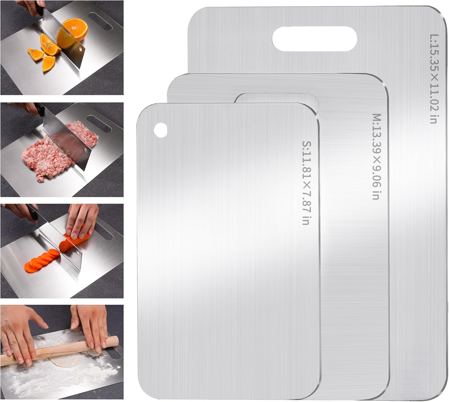 Stainless steel cutting board set