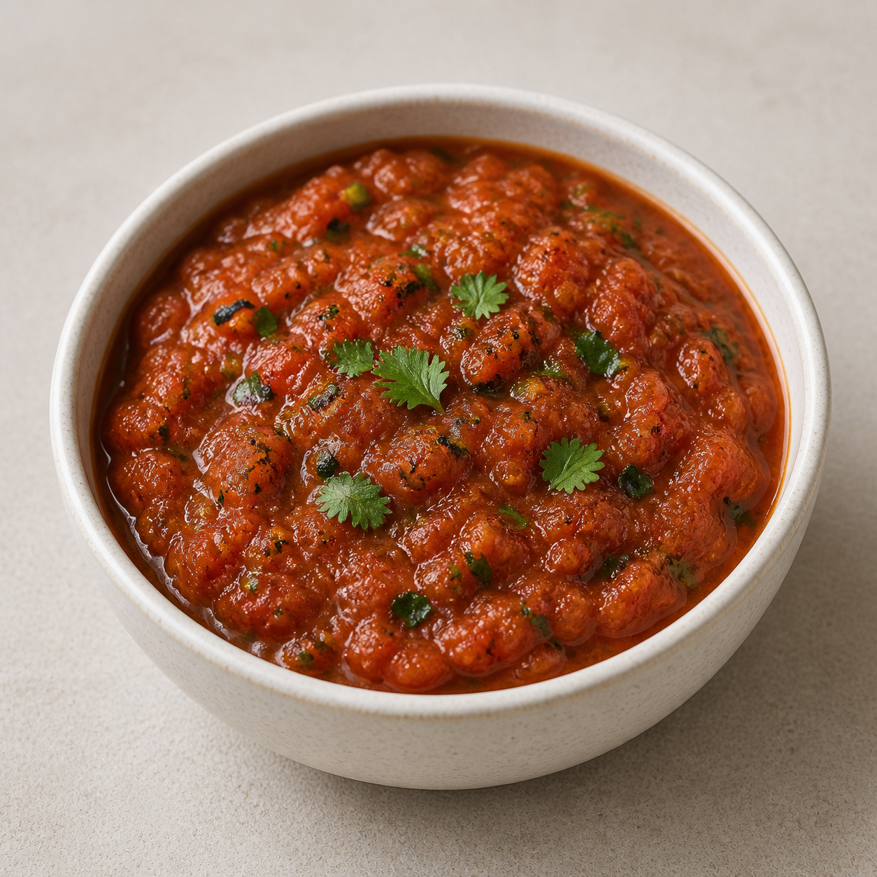 A bowl of roasted salsa roja