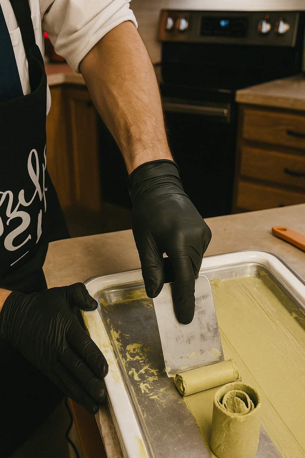 Scott cooking live in a cozy kitchen